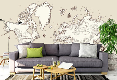 Fototapeta old world map 1414